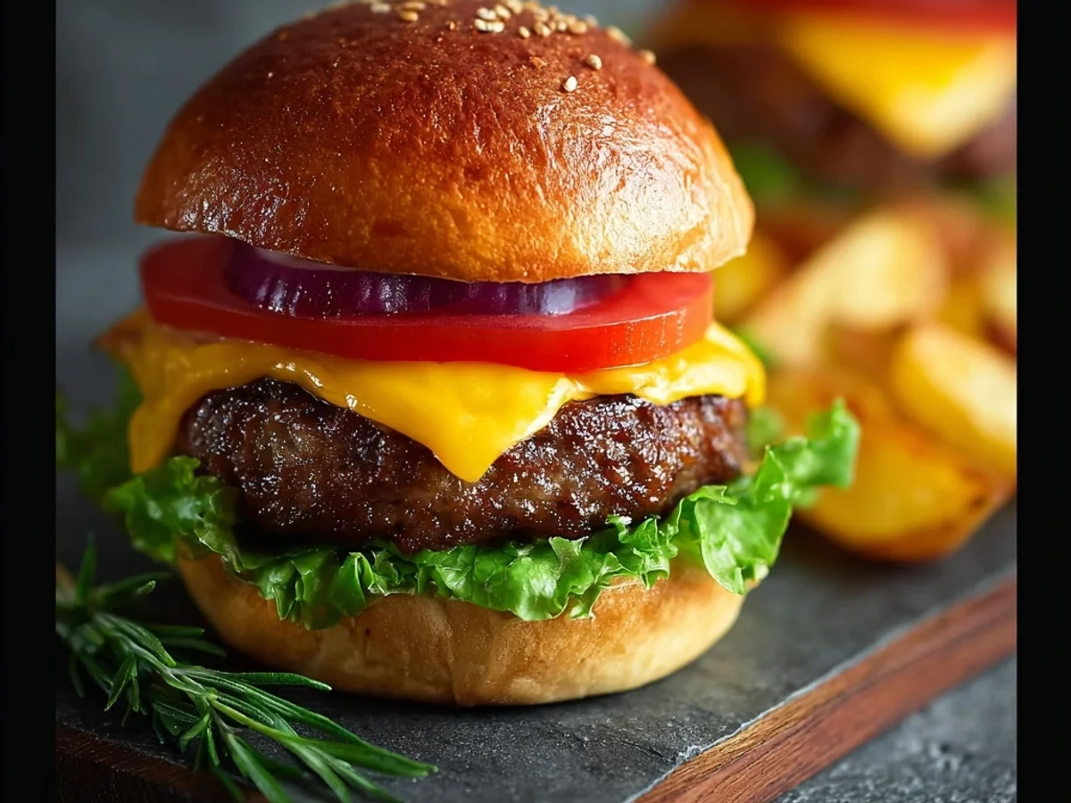 Quick Air Fryer Hamburgers: Juicy & Easy Recipe - Featured Image
