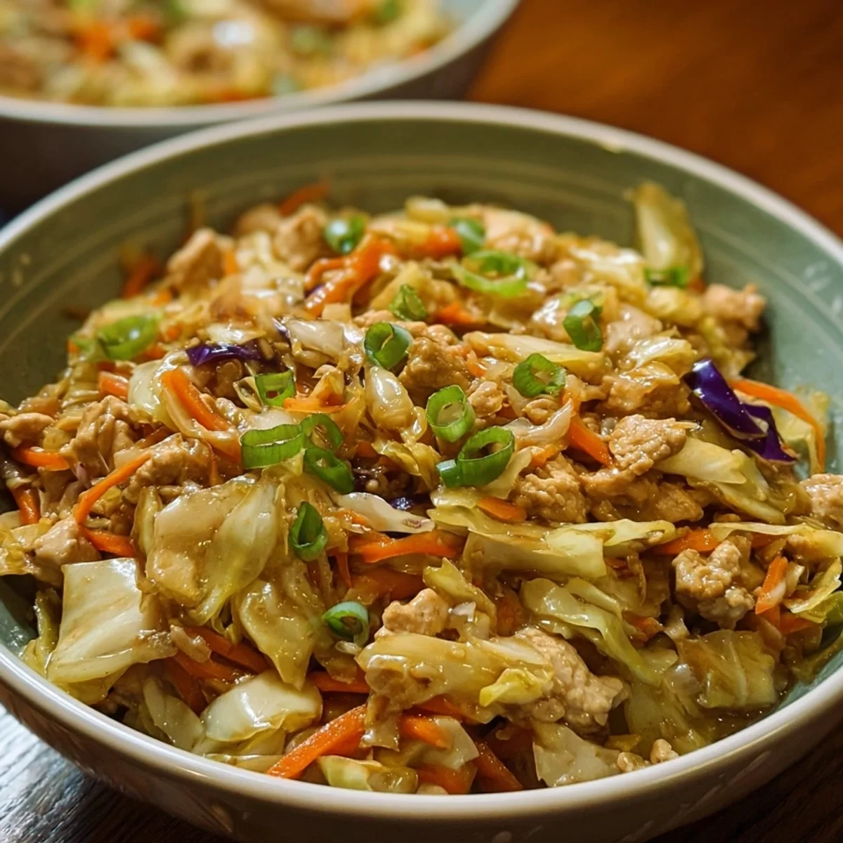 Quick Chicken Egg Roll Bowls with Cabbage