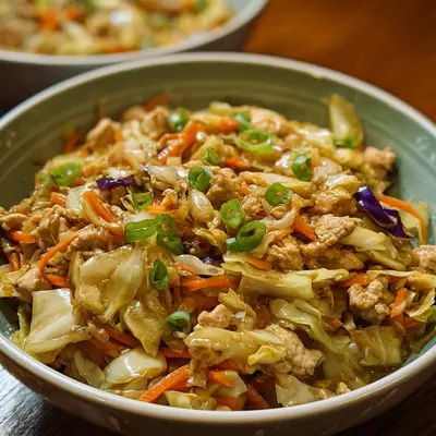 Quick Chicken Egg Roll Bowls with Cabbage