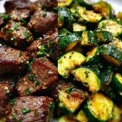 Quick Garlic Butter Steak Bites & Zucchini
