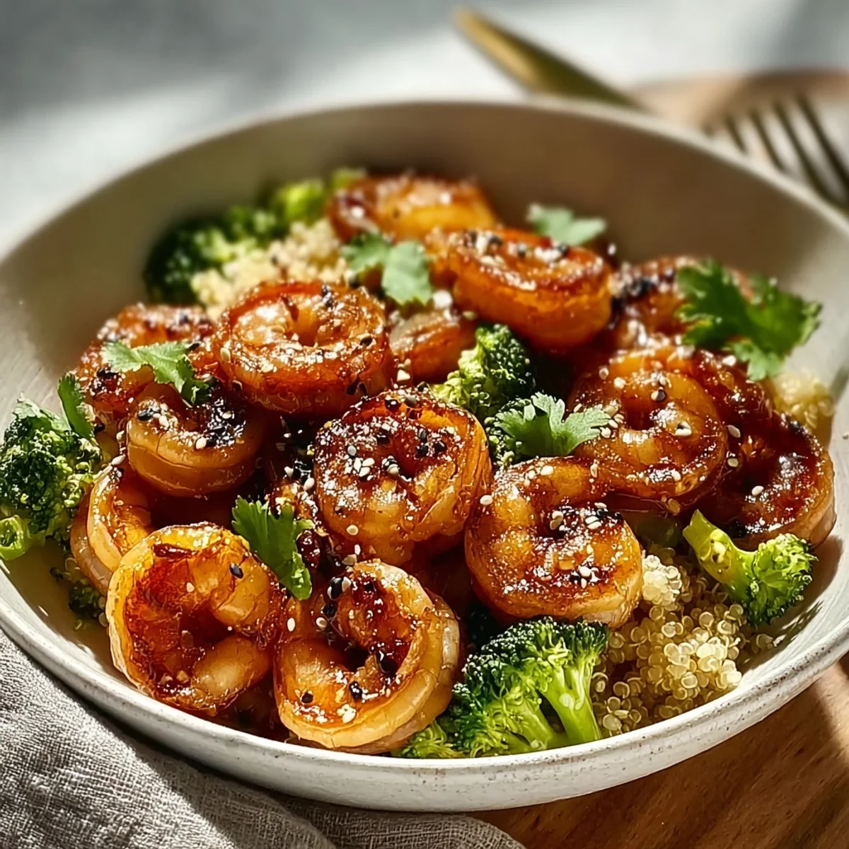 Quick High Protein Honey Garlic Shrimp Skillet