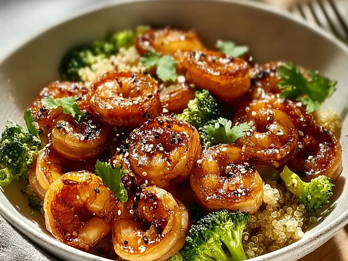 Quick High Protein Honey Garlic Shrimp Skillet - Featured Image