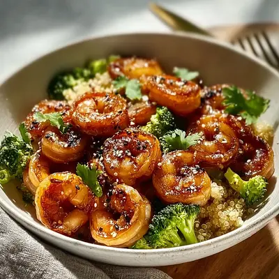 Quick High Protein Honey Garlic Shrimp Skillet
