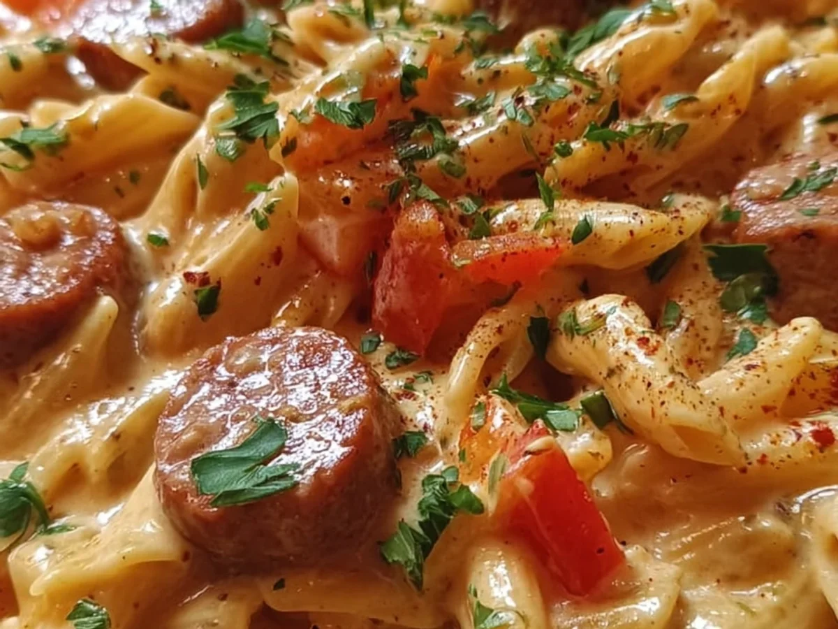 Quick One-Pot Creamy Cajun Sausage Pasta - Featured Image