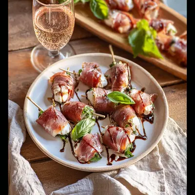 Quick Prosciutto Wrapped Mozzarella Bites for Parties