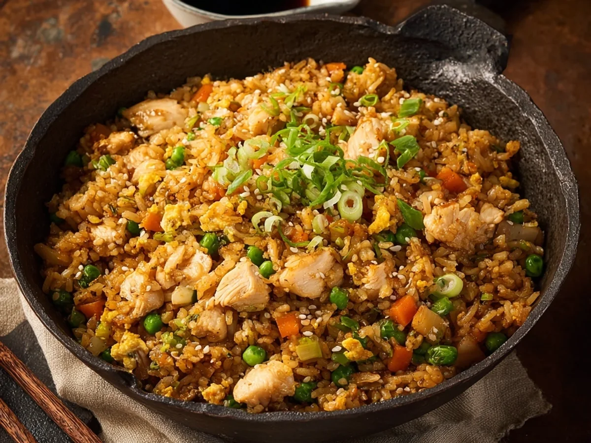 Quick Restaurant Style Chicken Fried Rice at Home - Featured Image