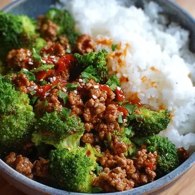 Quick Sweet & Spicy Ground Turkey Broccoli Bowls