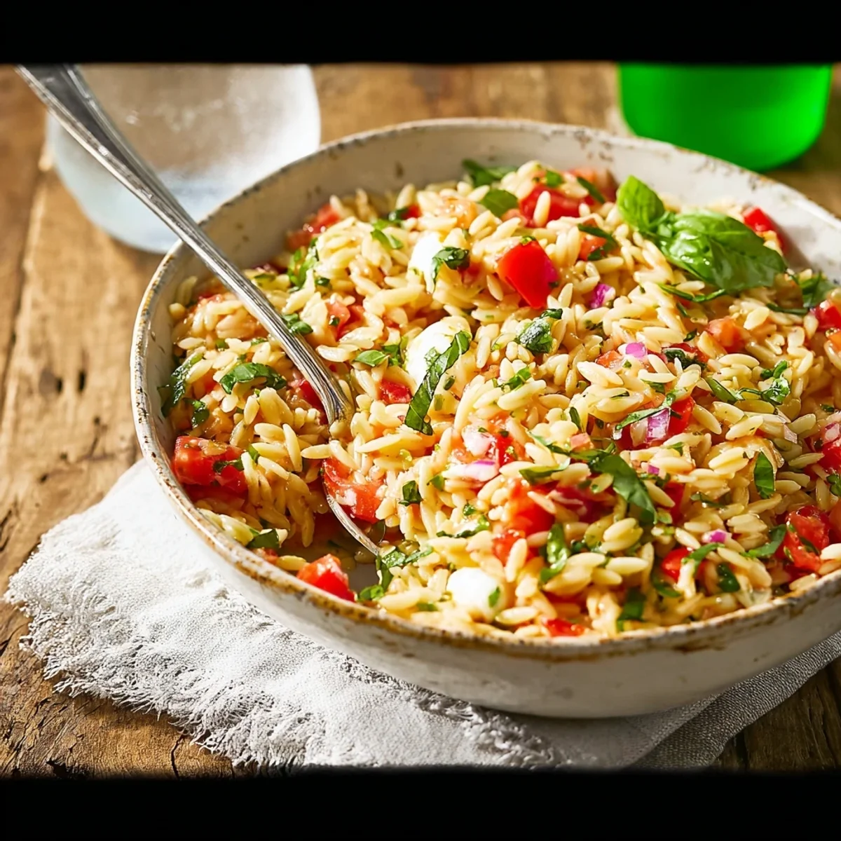 Refreshing Bruschetta Orzo Pasta Salad for Sunny Days