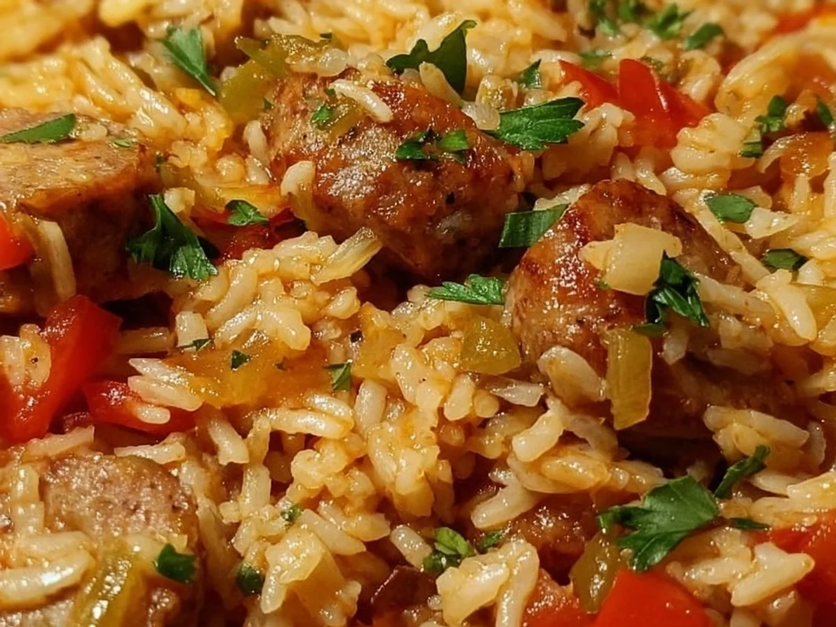 Rice & Beef Sausage One-Pot Dinner - Featured Image