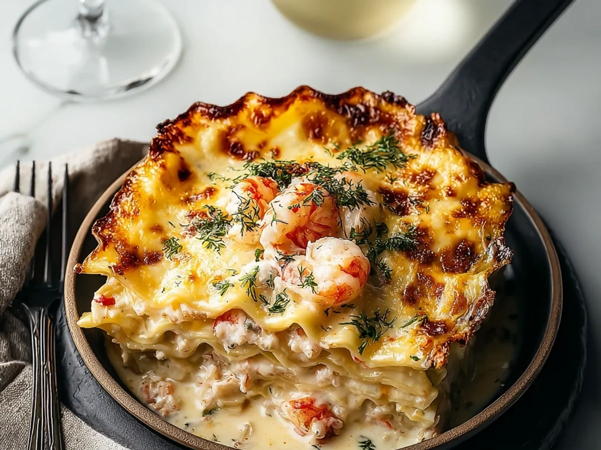 Rich Seafood Lasagna with Lobster & Shrimp - Featured Image