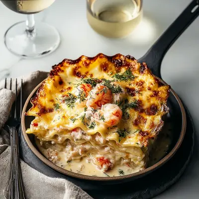 Rich Seafood Lasagna with Lobster & Shrimp