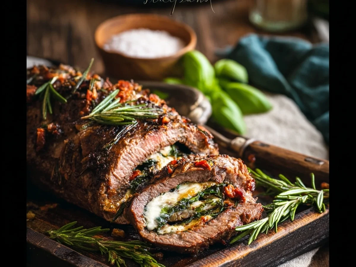 Rich Tender Italian Stuffed Flank Steak Dinner - Featured Image