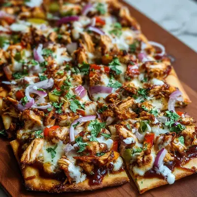 Savory BBQ Chicken Flatbread: High Protein Dinner