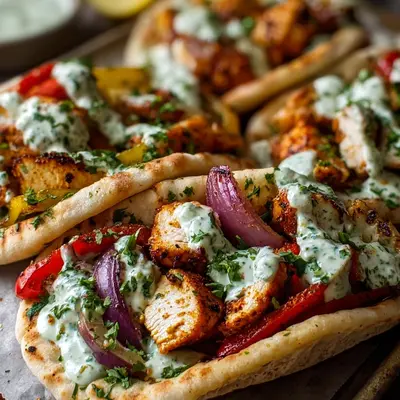 Sheet Pan Chicken Pitas with Herby Ranch Dressing