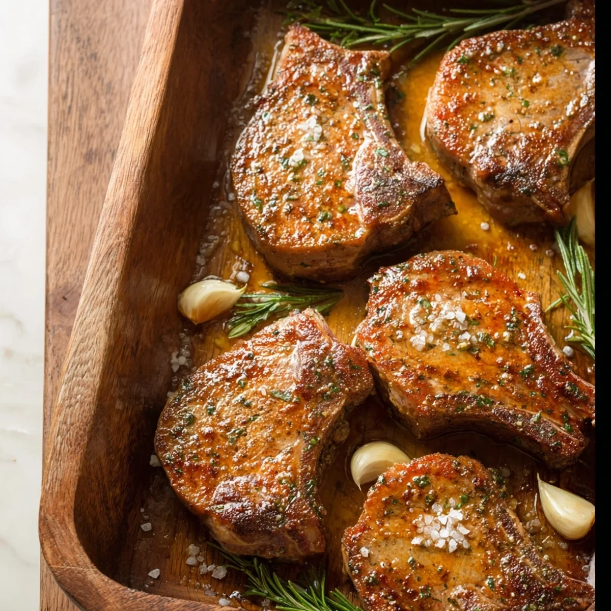 Simple Baked Lamb Chops with Rosemary & Garlic