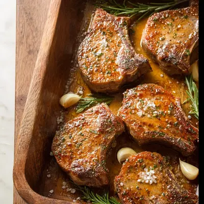 Simple Baked Lamb Chops with Rosemary & Garlic