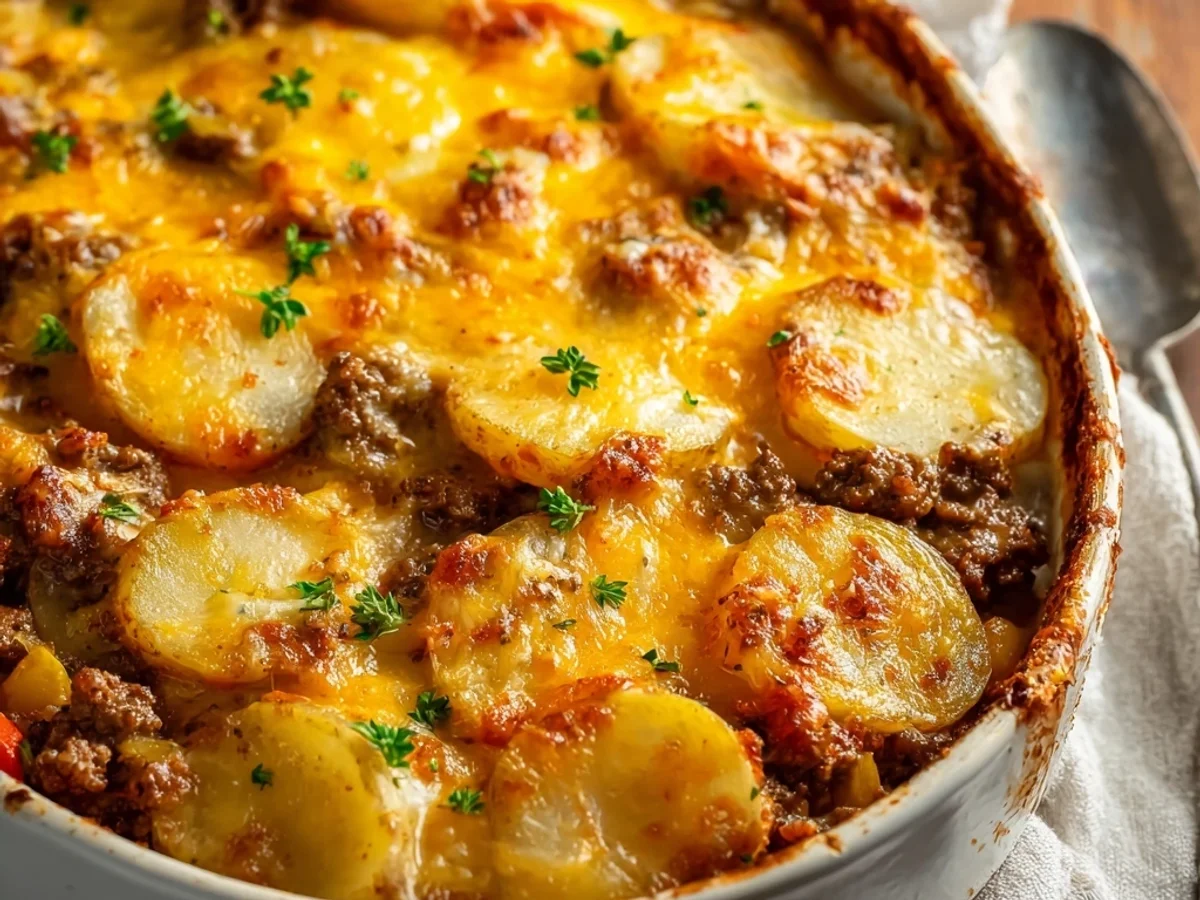 Simple Hobo Casserole with Ground Beef Recipe - Featured Image