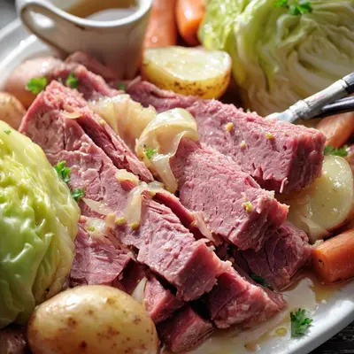 Simple Slow Cooker Corned Beef & Cabbage