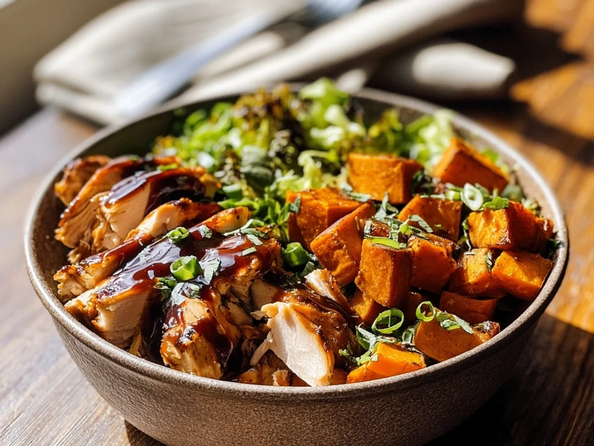 Smoky BBQ Chicken Roasted Sweet Potato Bowls - Featured Image