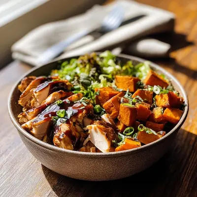 Smoky BBQ Chicken Roasted Sweet Potato Bowls