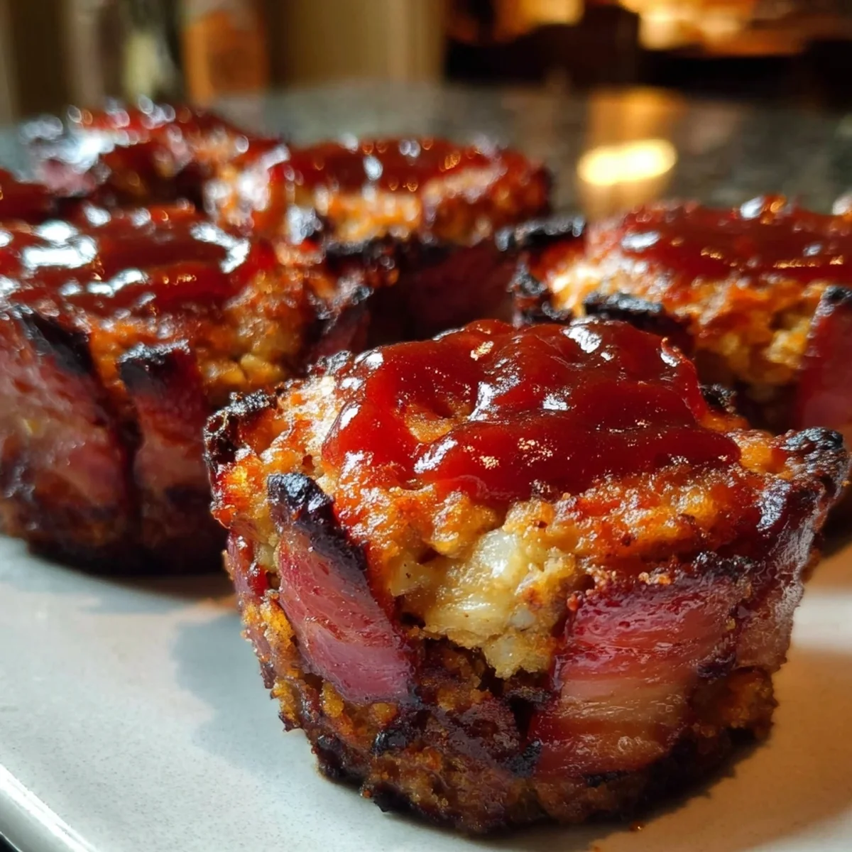 Smoky BBQ Turkey Ham Meatloaf Cupcakes