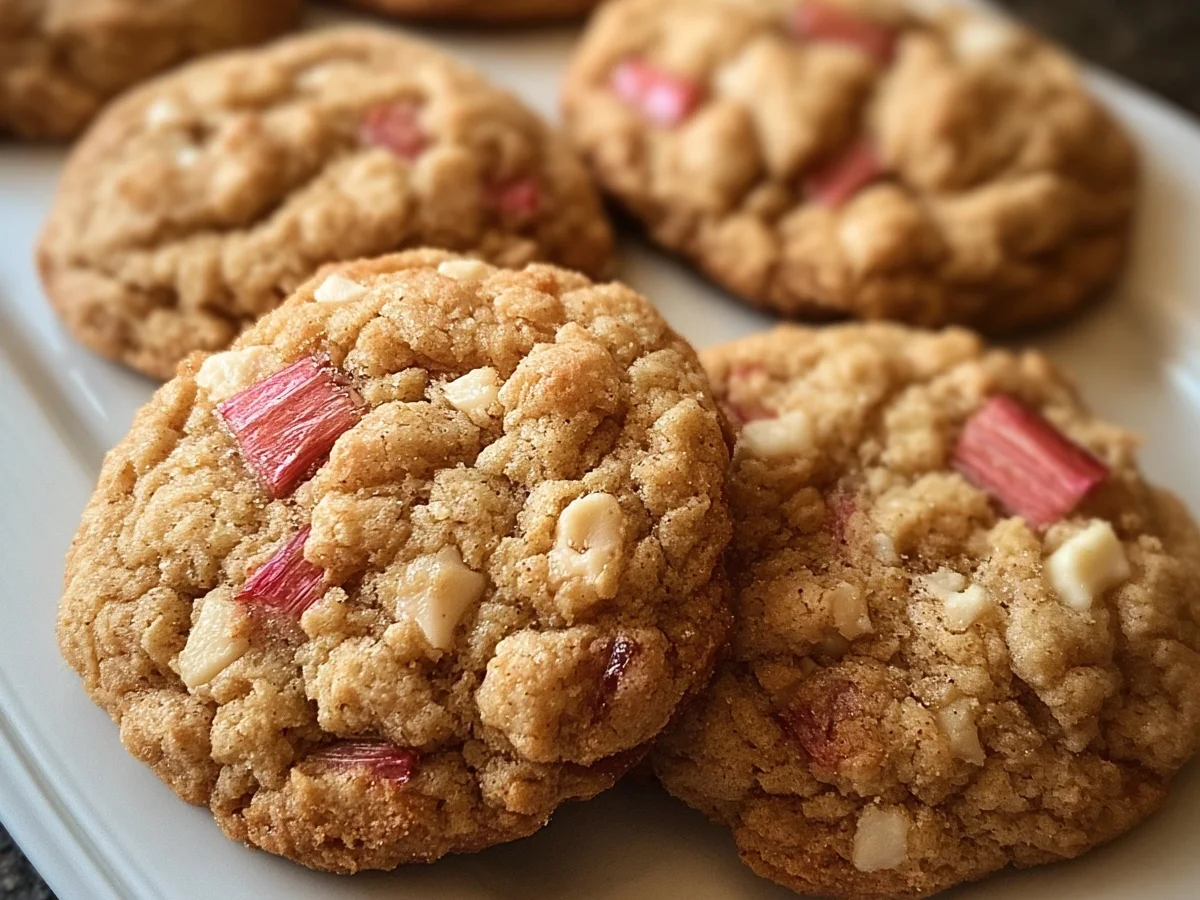 Soft Brown Sugar Rhubarb Cookies - Featured Image