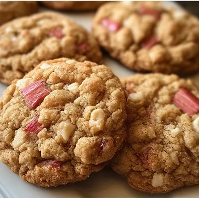Soft Brown Sugar Rhubarb Cookies