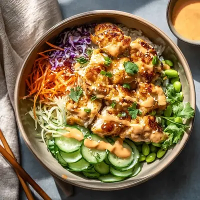 Spicy Bang Bang Chicken Protein Bowl Recipe