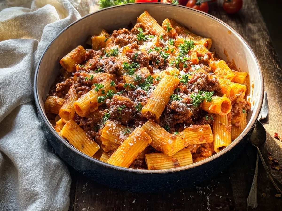 Spicy Beef Sausage Rigatoni Pasta Dish: Weeknight Comfort - Featured Image