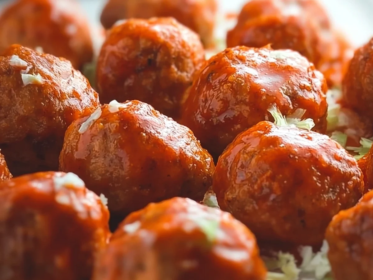 Spicy Buffalo Chicken Meatballs - Featured Image