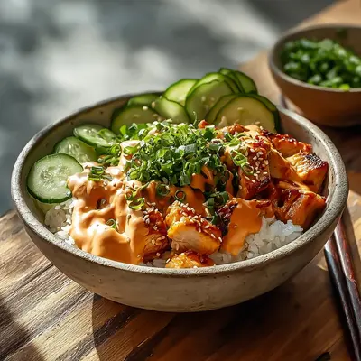 Spicy Peanut Bang Bang Chicken Bowl Recipe