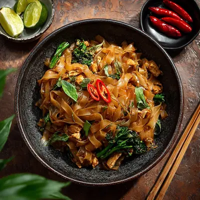 Spicy Street Style Thai Drunken Noodles: A Flavor Adventure