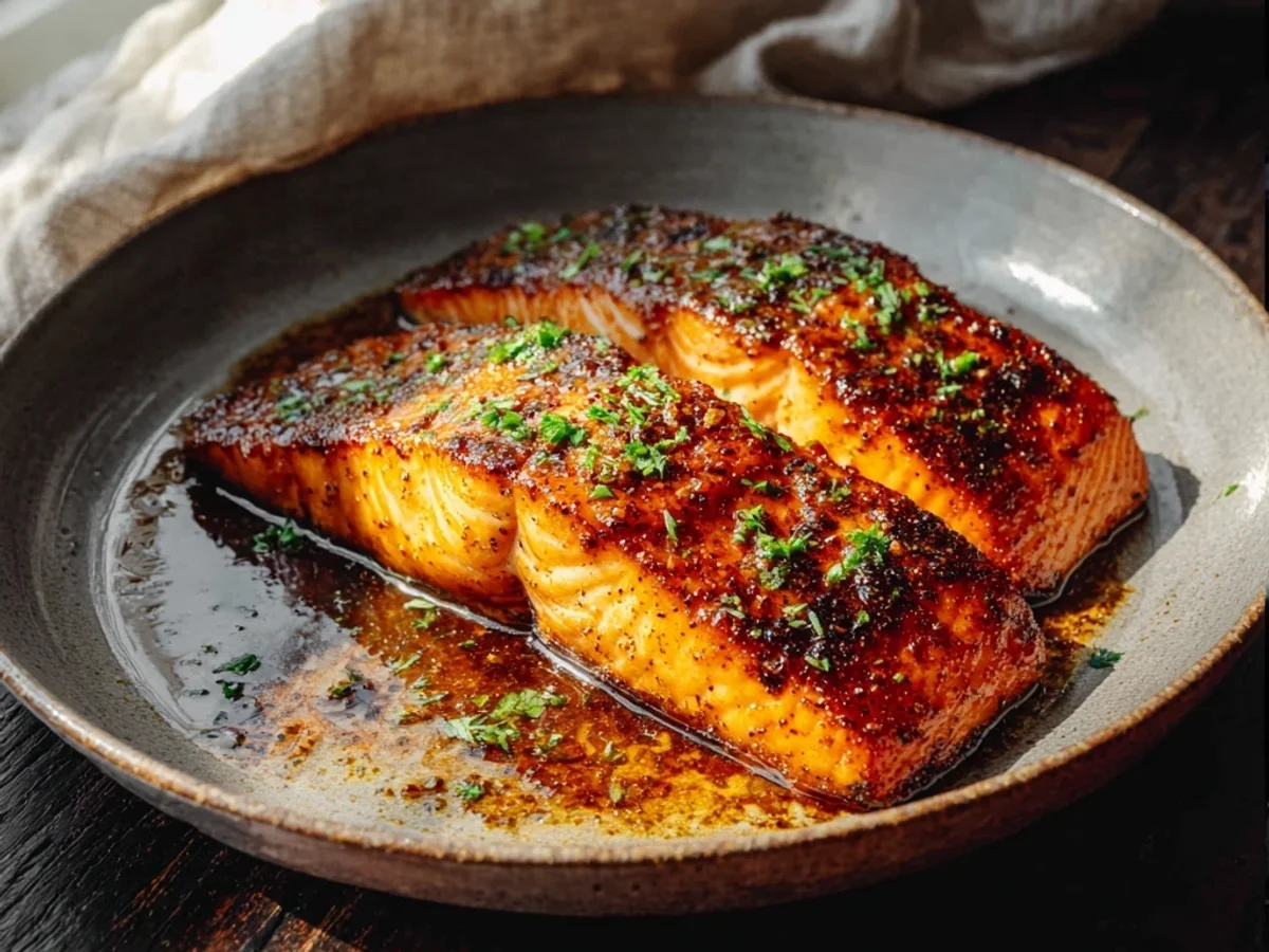 Spicy-Sweet Cajun Honey Butter Salmon Fillets - Featured Image
