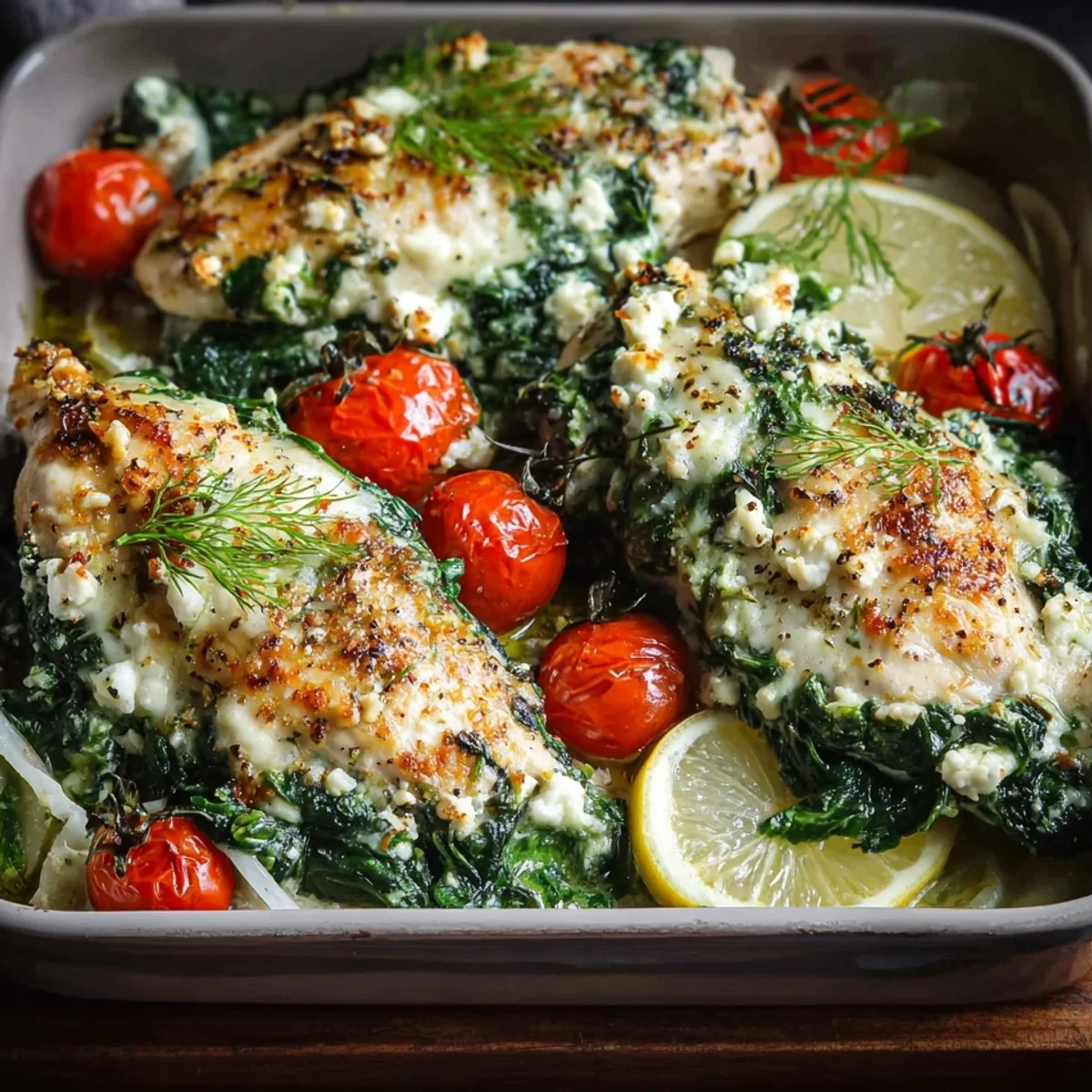 Spinach Feta Baked Chicken: Easy One-Pan Dinner