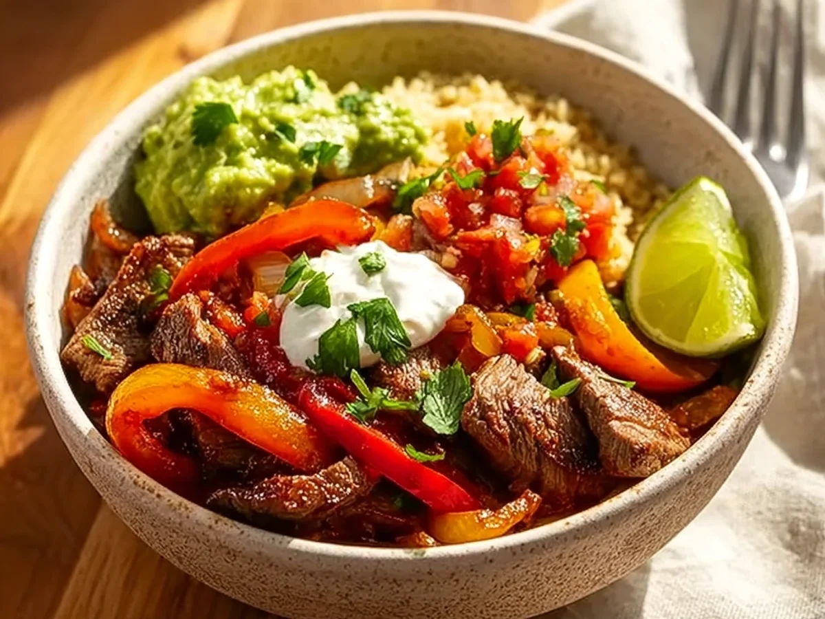 Steak Fajita Bowl: High-Protein, Low-Carb Dinner - Featured Image