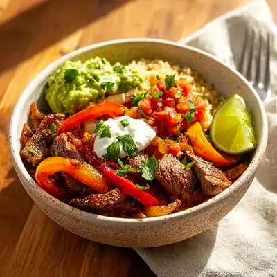 Steak Fajita Bowl: High-Protein, Low-Carb Dinner