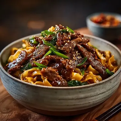 Sticky Beef Noodles: Sweet & Savory Dinner