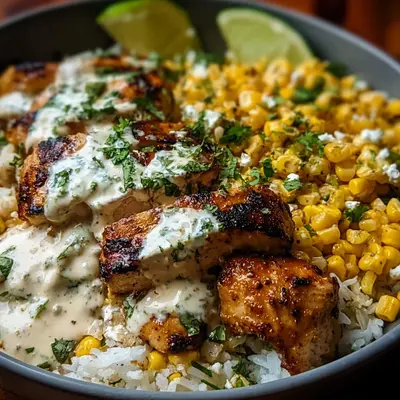 Street Corn Chicken Rice Bowl: High-Protein Meal