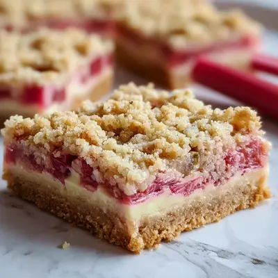 Sweet Tangy Rhubarb Cream Cheese Bars