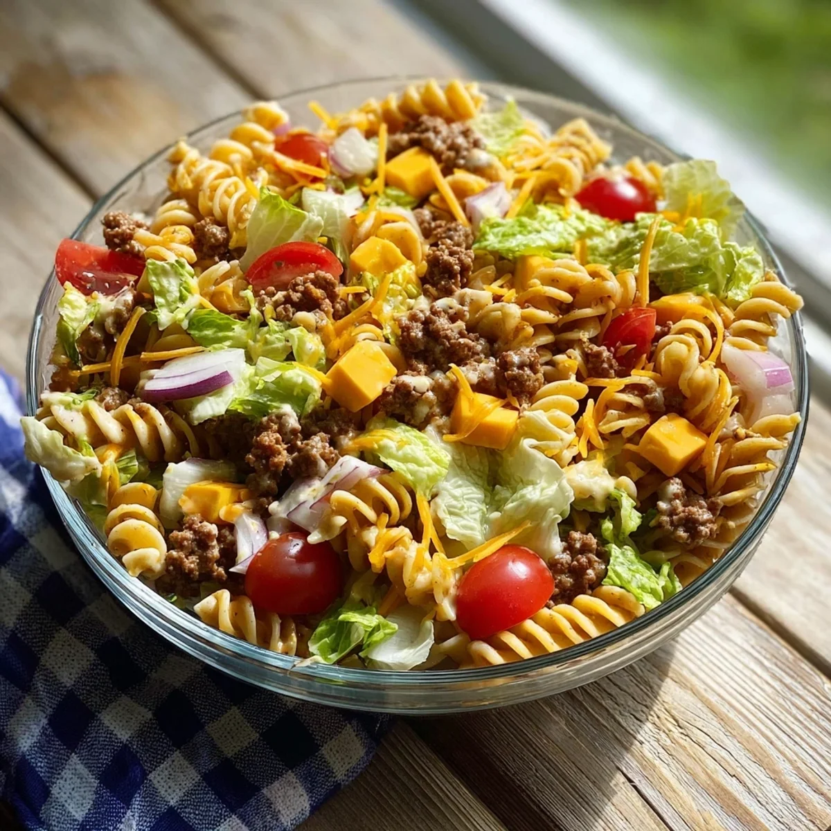 Tangy Big Mac Pasta Salad: A Burger Remix
