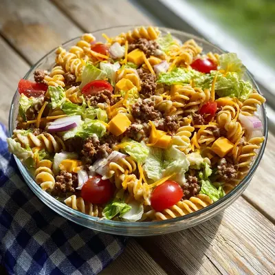 Tangy Big Mac Pasta Salad: A Burger Remix