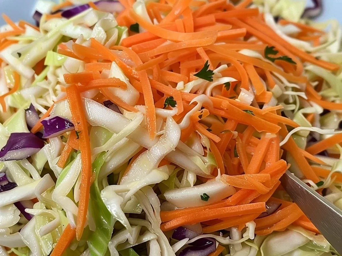 Tangy Classic Vinegar Oil Coleslaw Recipe - Featured Image
