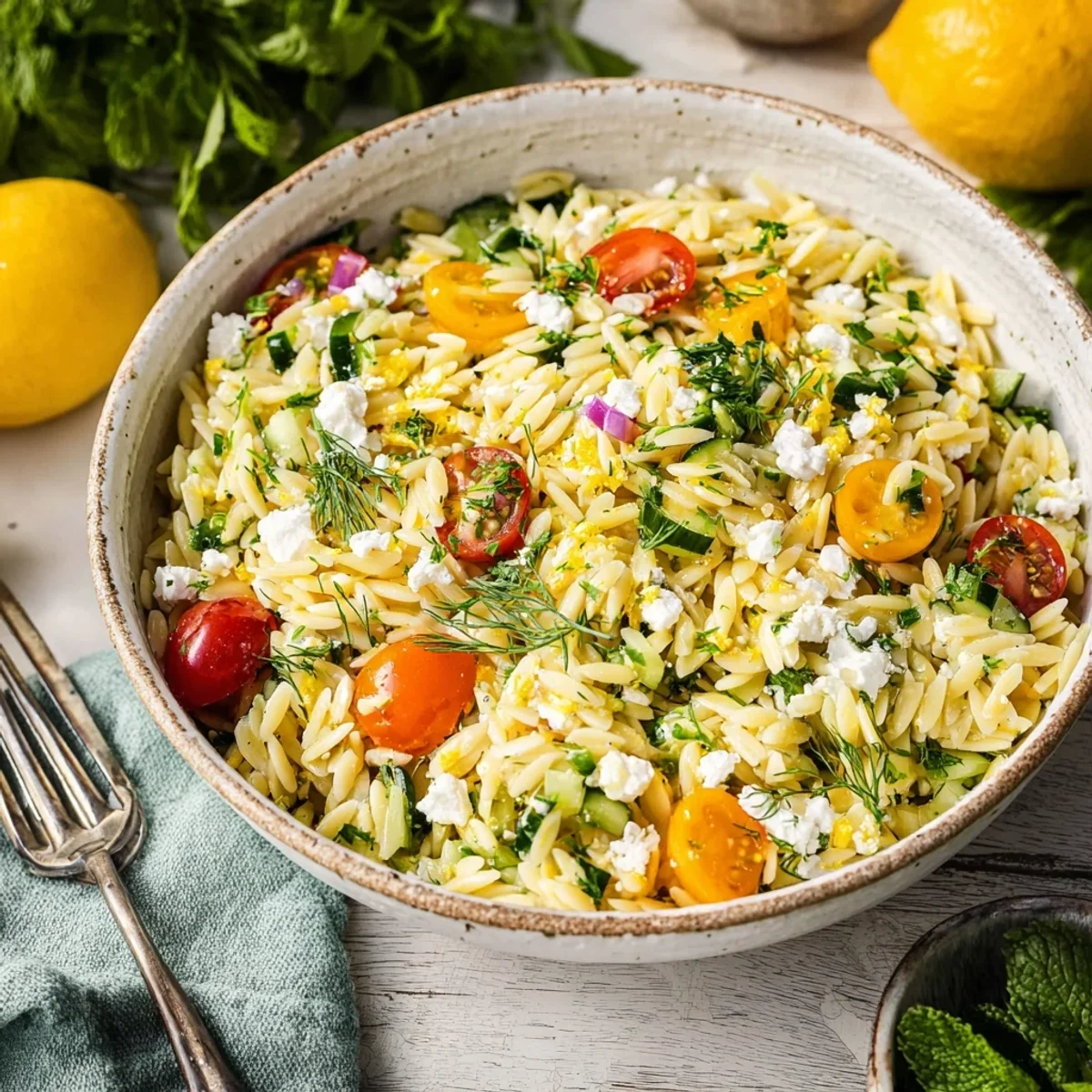 Tangy Lemon Orzo Salad: A Bright Summer Side