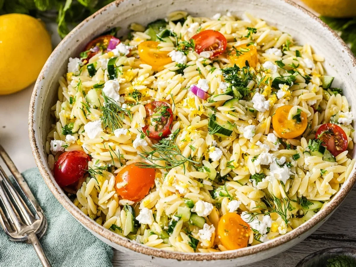 Tangy Lemon Orzo Salad: A Bright Summer Side - Featured Image