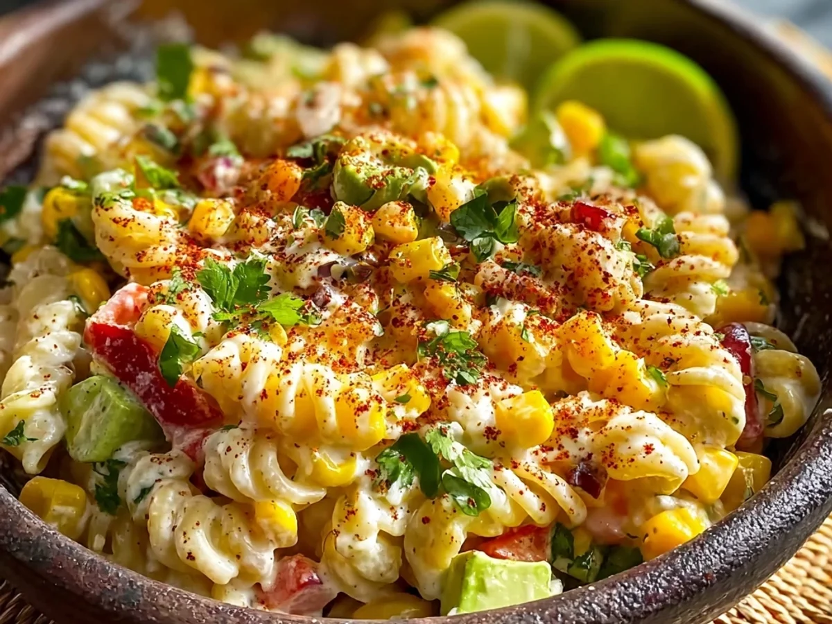 Tangy Mexican Street Corn Pasta Salad: Easy Recipe - Featured Image