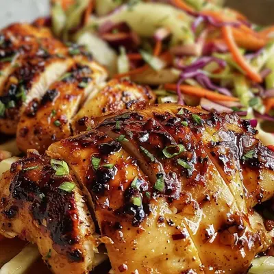 Tangy Sticky Apple Cider Chicken with Autumn Slaw