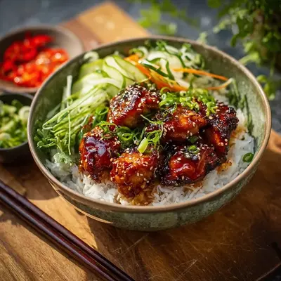 Tangy Sweet Chili Chicken Rice Bowls: Weeknight Delight