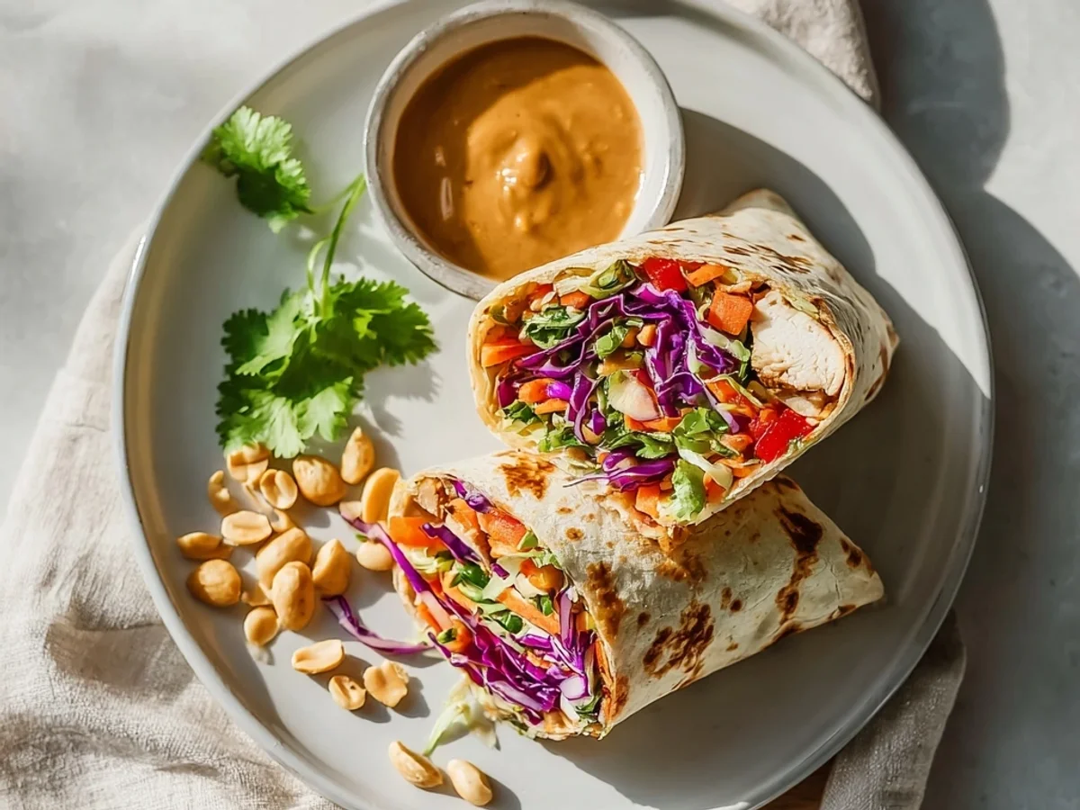 Tangy Thai Chicken Wrap with Crunchy Slaw - Featured Image