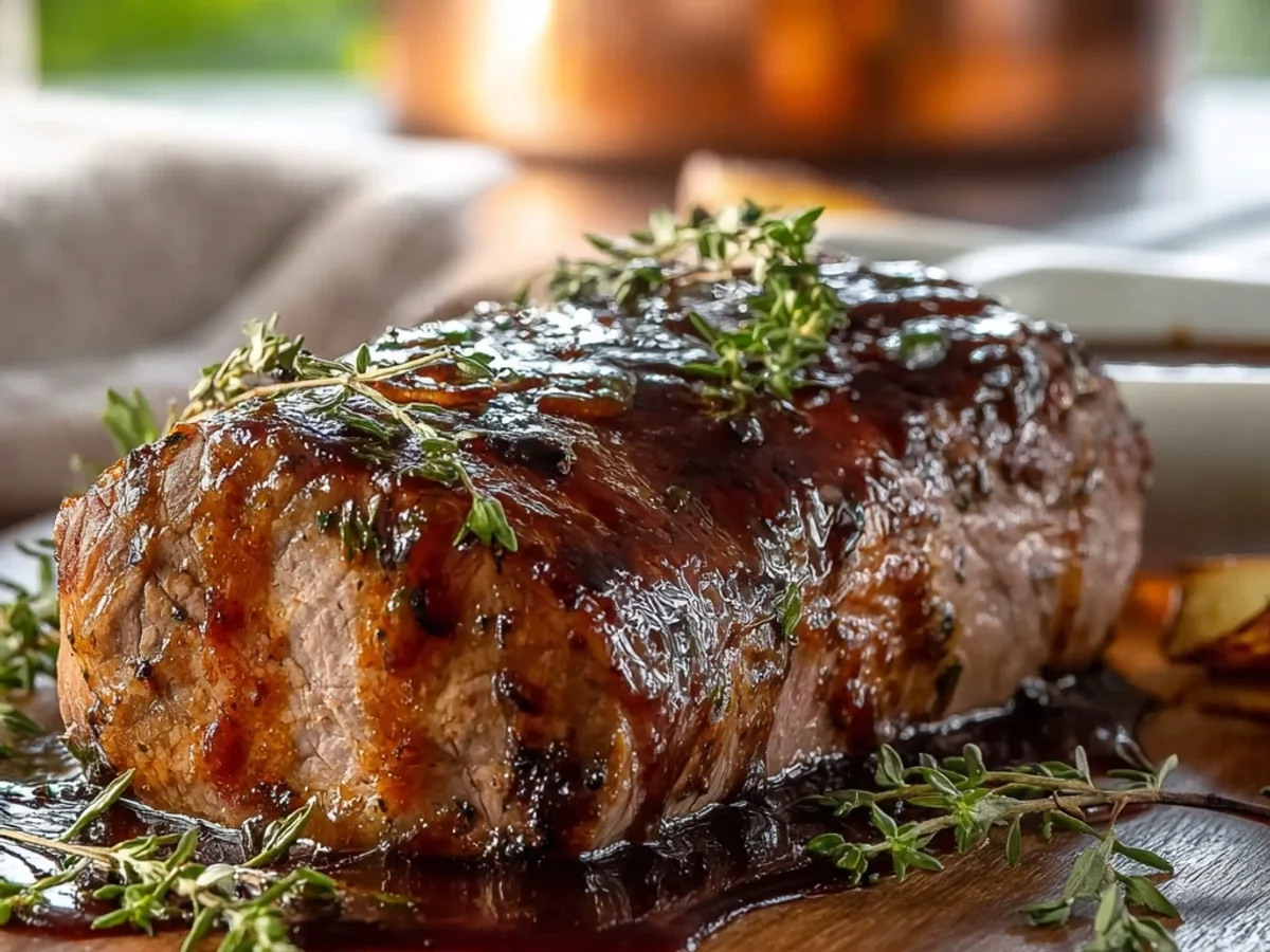 Tender Apple Butter Glazed Lamb Tenderloin (Slow Cooker) - Featured Image