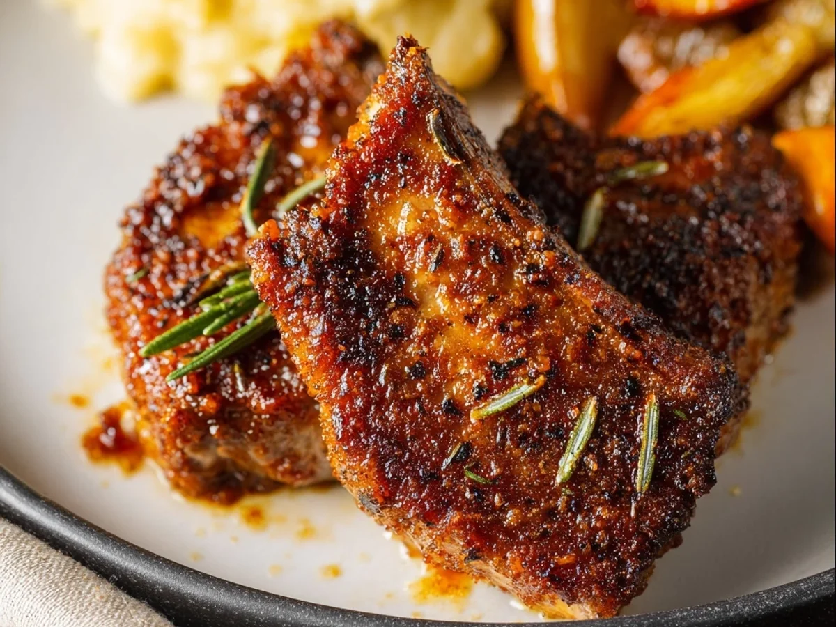 Tender Brown Sugar Lamb Chops, Oven Baked - Featured Image